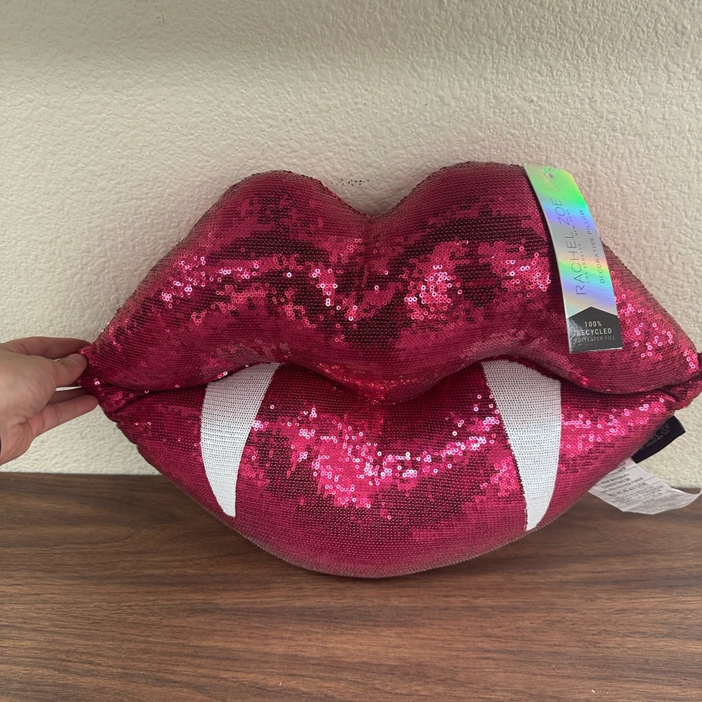 Rachael Zoe Sequin Lips Throw Pillow